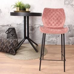 DS4U® Ruby Barkruk Velvet - Stof - Roze -Bankstoel Winkel 1000069079 0102
