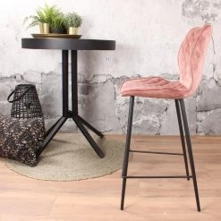 DS4U® Ruby Barkruk Velvet - Stof - Roze -Bankstoel Winkel 1000069079 0103