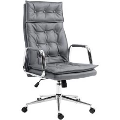 Clp Bureaustoel Sotira Leder Grijs