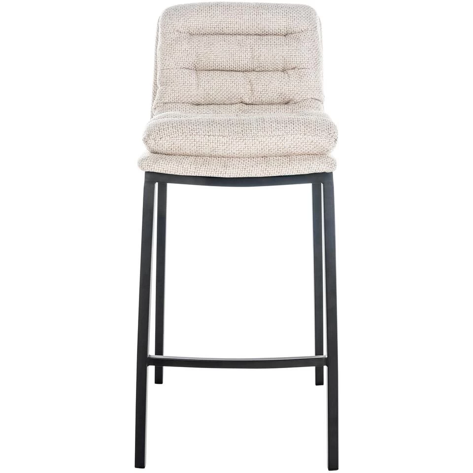 CLP Barkruk Dundalk Frame Zwart Stof Beige 2 CLP Barkruk Dundalk Frame Zwart Stof Beige - Afbeelding 2