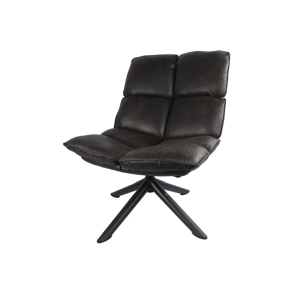 Giga Meubel Fauteuil Donkergrijs - Pu-Leer - Draaibaar - Fauteuil Victor 1 Giga Meubel Fauteuil Donkergrijs - Pu-Leer - Draaibaar - Fauteuil Victor