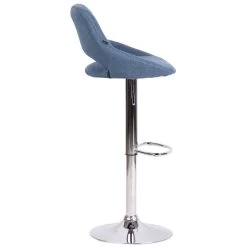 CLP Barkruk Milet Frame Chroom-look Stof Blauw -Bankstoel Winkel 1000073463 0102