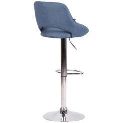 CLP Barkruk Milet Frame Chroom-look Stof Blauw -Bankstoel Winkel 1000073463 0103