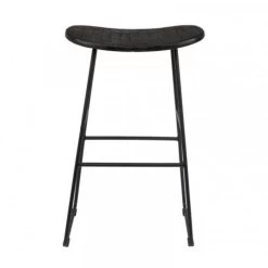 Giga Meubel Barkruk Zwart Teakhout & Metaal - Zithoogte 65cm - Kruk Tangle -Bankstoel Winkel 1000074306 0102