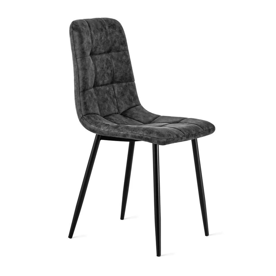 Eetkamerstoel Yerevan Microleder Antraciet 4 Eetkamerstoel Yerevan Microleder Antraciet - Afbeelding 4