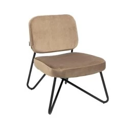 Velvet Fauteuil Jasmijn Taupe - Stof - Taupe