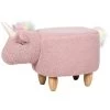 Beliani Dierenhocker UNICORN - Roze Polyester, Katoen