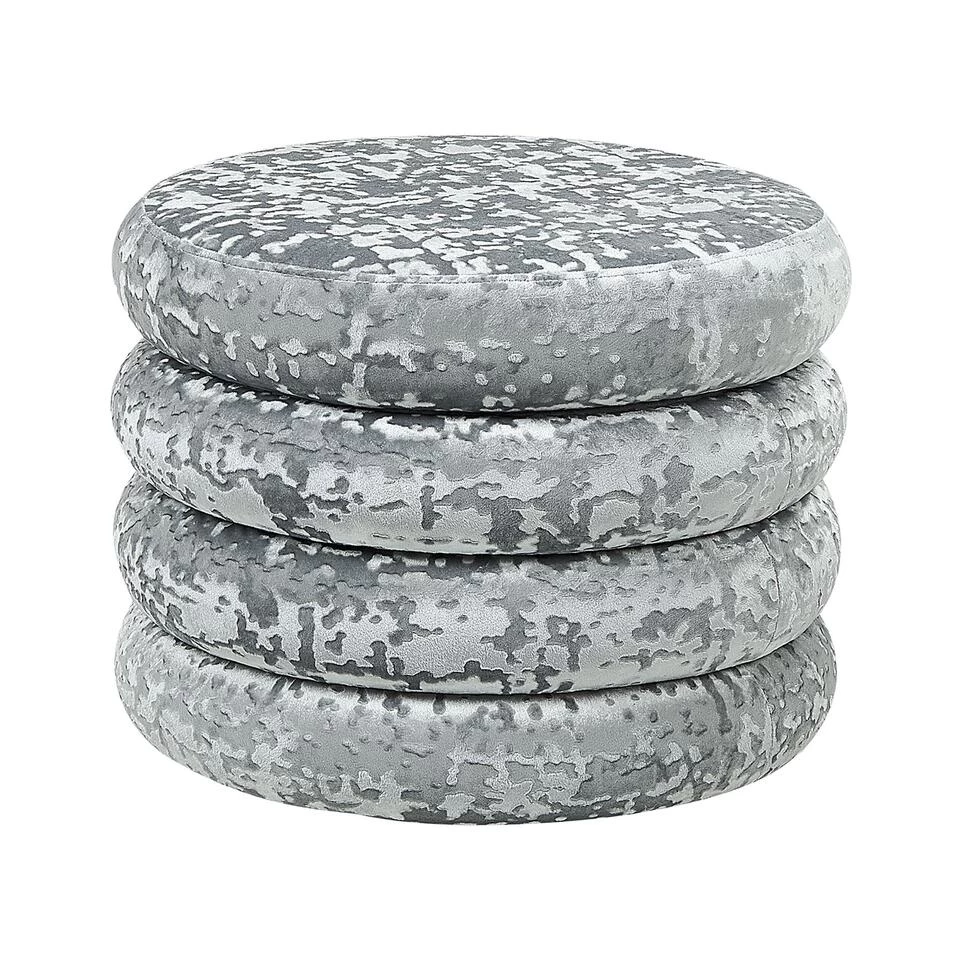 Beliani Poef BREWTON - Grijs Fluweel 1 Beliani Poef BREWTON - Grijs Fluweel