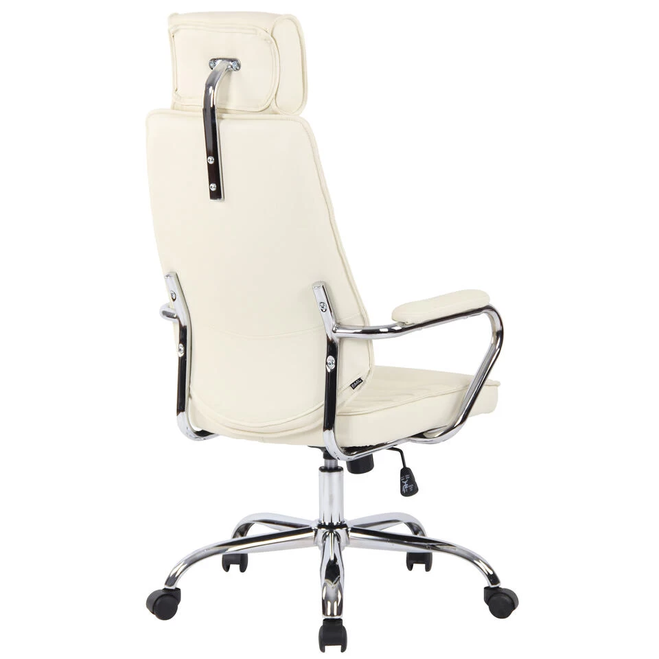 CLP Bureaustoel Rako Leder Crème 4 CLP Bureaustoel Rako Leder Crème - Afbeelding 4