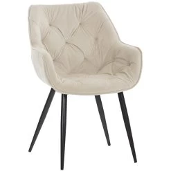 CLP Eetkamerstoel Tanna Fluweel Crème