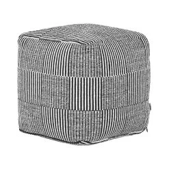 Beliani Poef PANDRAN - Zwart Katoen