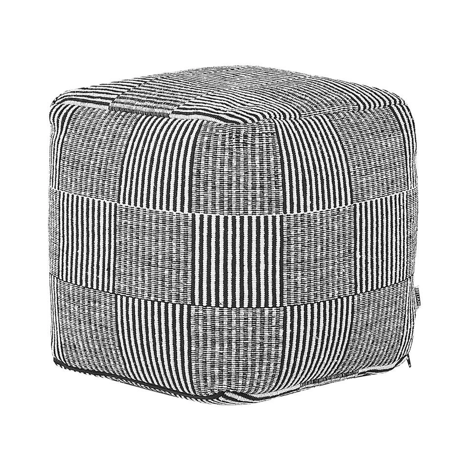 Beliani Poef PANDRAN - Zwart Katoen 1 Beliani Poef PANDRAN - Zwart Katoen