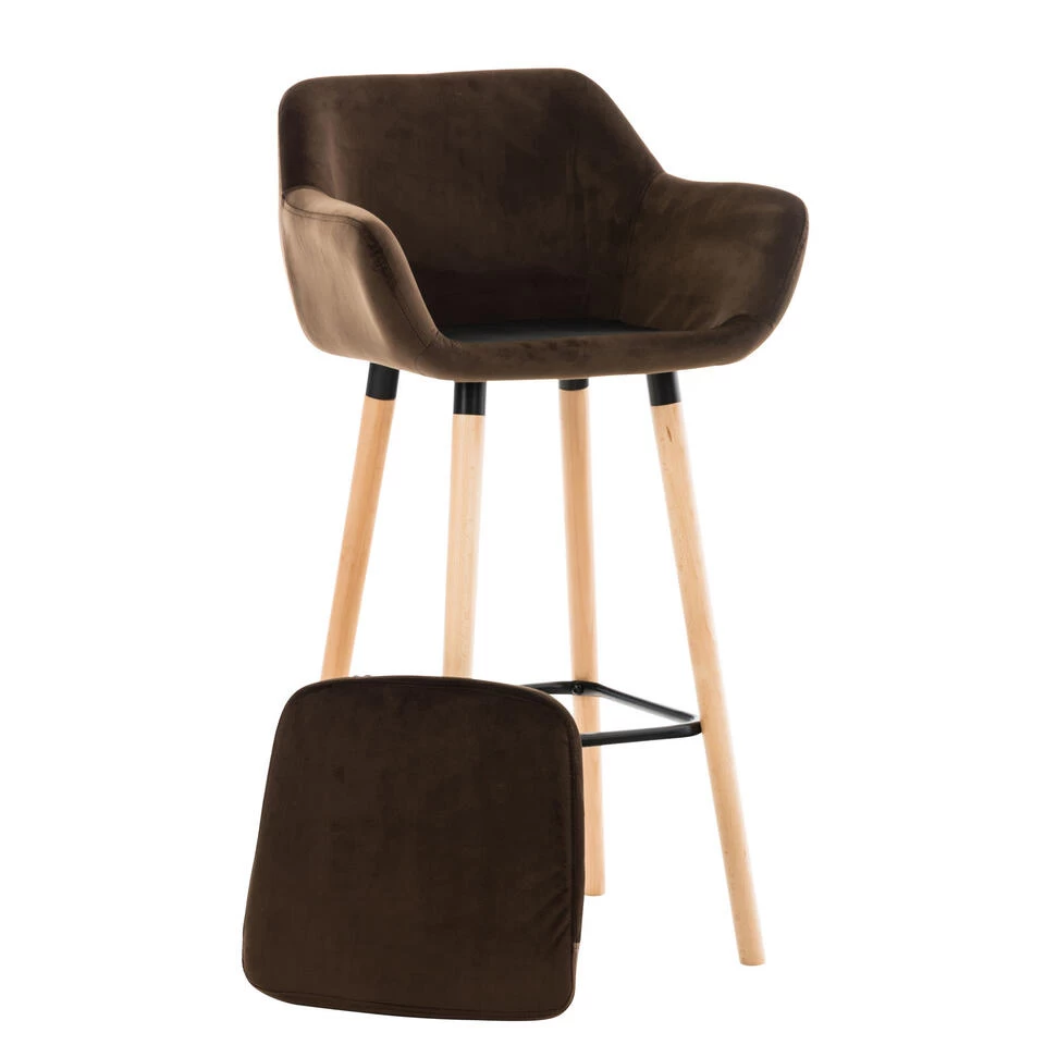 CLP Barkruk Grant Fluweel Bruin 2 CLP Barkruk Grant Fluweel Bruin - Afbeelding 2