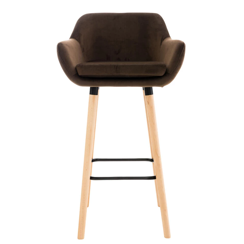 CLP Barkruk Grant Fluweel Bruin 3 CLP Barkruk Grant Fluweel Bruin - Afbeelding 3