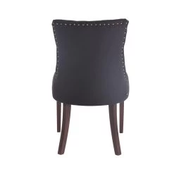 CLP Set Van 2 Eetkamerstoelen Aberdeen Donker Bruin Frame Stof Zwart -Bankstoel Winkel 1000082884 0103