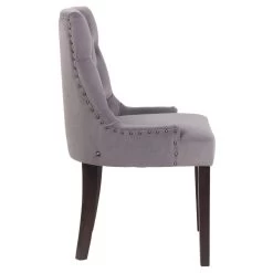 CLP Set Van 4 Eetkamerstoelen Aberdeen Donker Bruin Frame Fluweel Zilverkleurig -Bankstoel Winkel 1000082892 0102