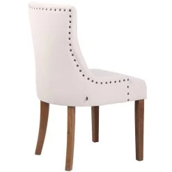 CLP Eetkamerstoel Aberdeen Licht Bruin Frame Fluweel Crème -Bankstoel Winkel 1000082907 0103