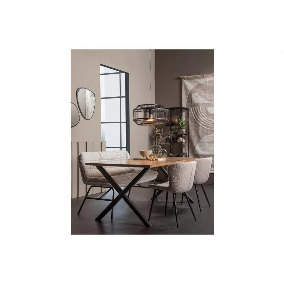 WOOOD Lucy Eetkamerbankje - Bouclé - Off White - 87x150x67 3 WOOOD Lucy Eetkamerbankje - Bouclé - Off White - 87x150x67 - Afbeelding 3