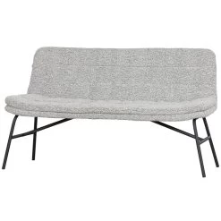 WOOOD Lucy Eetkamerbankje - Bouclé - Off White - 87x150x67