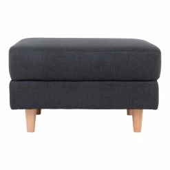 Giga Meubel Poef Donkergrijs - Textiel - 52x68x42cm - Poef Bologna