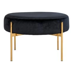 Giga Meubel Poef Zwart - Velvet - 61x61x39cm - Poef Amadora