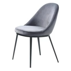 Giga Meubel Eetkamerstoel Velvet - Grijs - Zithoogte 49cm - Stoel Gain
