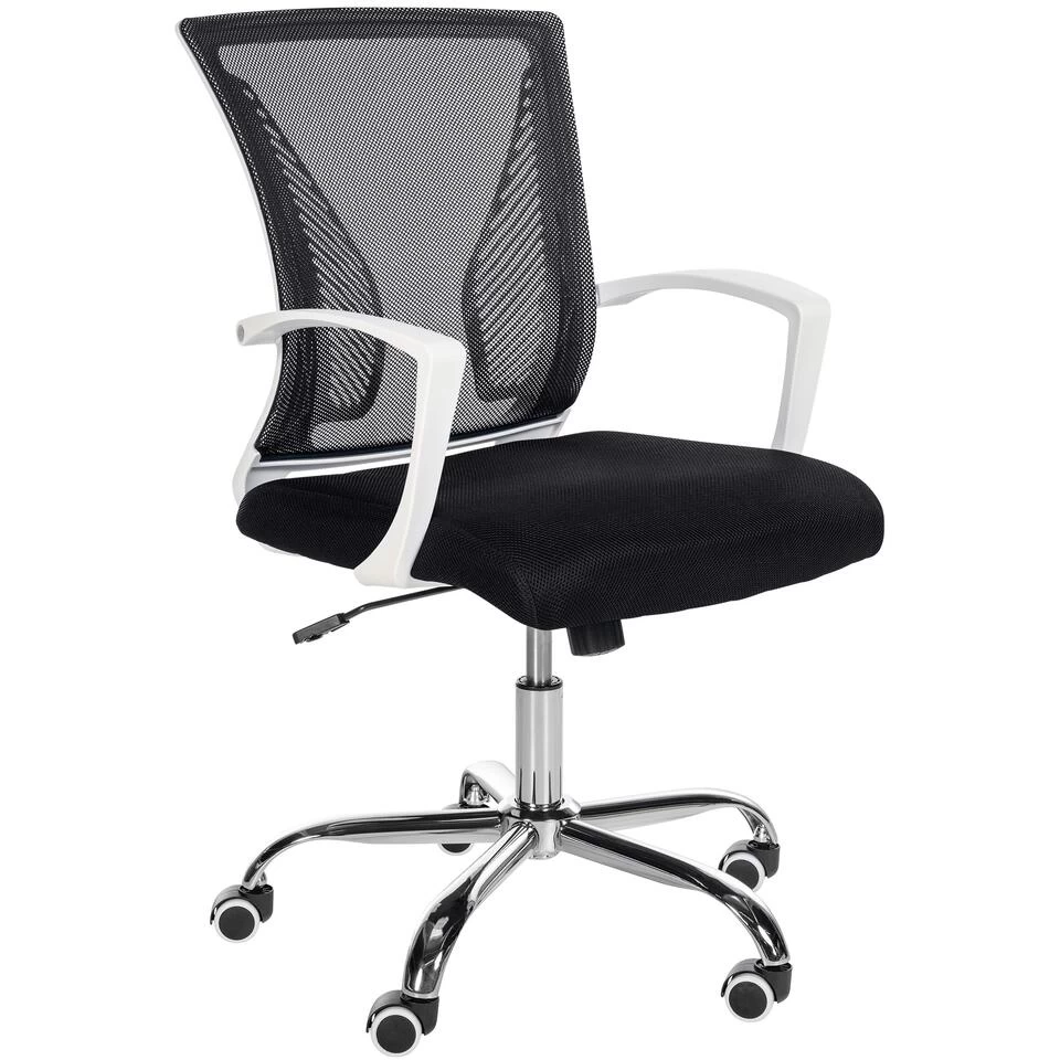 Clp Bureaustoel Tracy Frame Chroom Look Zwart 1 Clp Bureaustoel Tracy Frame Chroom Look Zwart