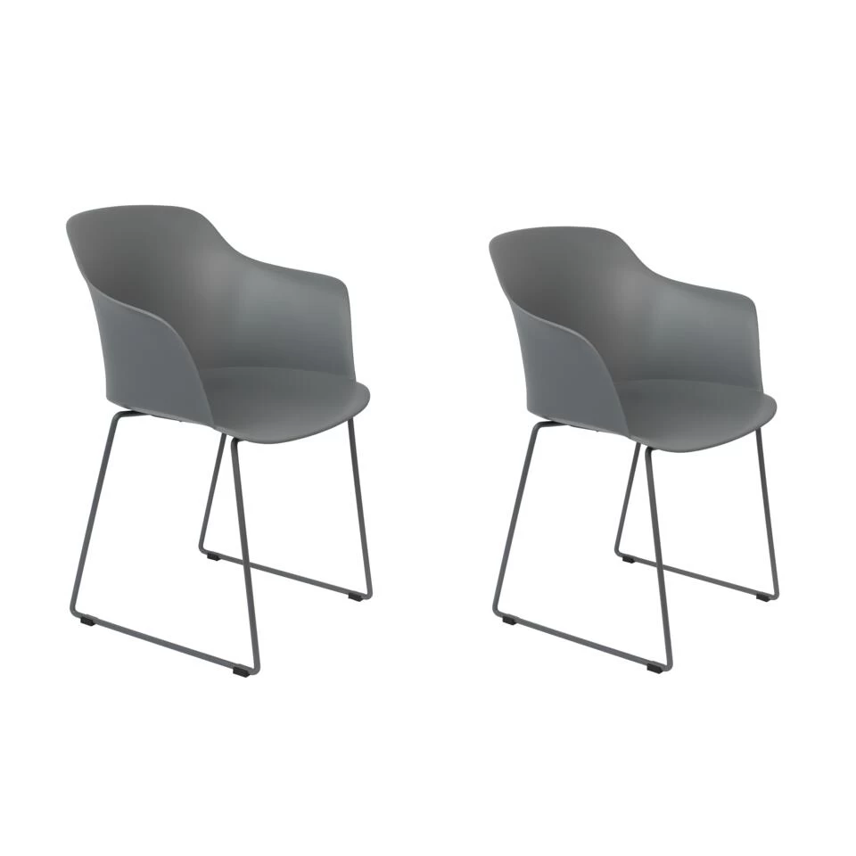 Rein Living Tango Armstoel - Grijs - Set Van 2 1 Rein Living Tango Armstoel - Grijs - Set Van 2