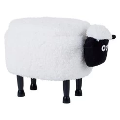 Beliani Dierenhocker SHEEP - Wit Polyester
