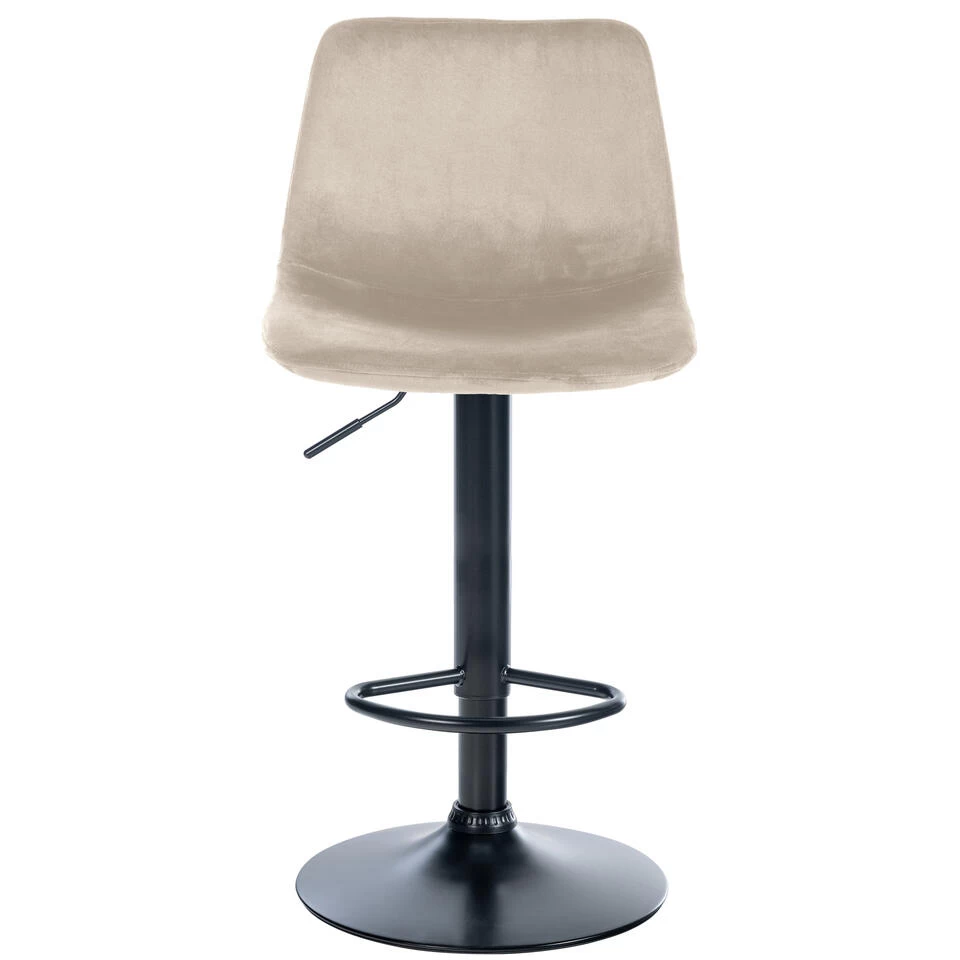 CLP Barkruk Divo Fluweel Zwart Frame Crème 3 CLP Barkruk Divo Fluweel Zwart Frame Crème - Afbeelding 3