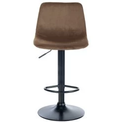 CLP Barkruk Divo Fluweel Zwart Frame Bruin -Bankstoel Winkel 1000091822 0102