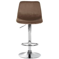 CLP Barkruk Divo Fluweel Chroom Frame Bruin -Bankstoel Winkel 1000091827 0102