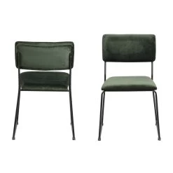 Sohome Eetkamerstoel - Set Van 2 - Denis - Velvet - Forest Green