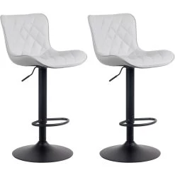 CLP Set Van 2 Barkrukken Emma Kunstleder Wit