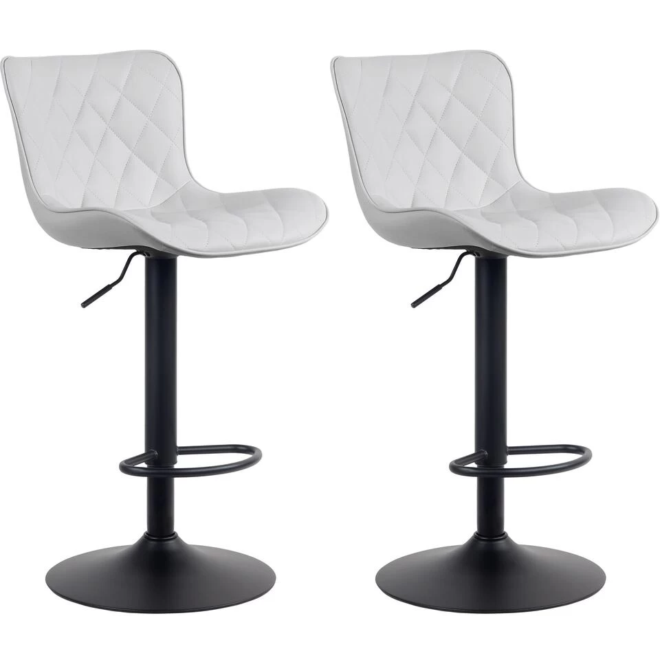 CLP Set Van 2 Barkrukken Emma Kunstleder Wit 1 CLP Set Van 2 Barkrukken Emma Kunstleder Wit