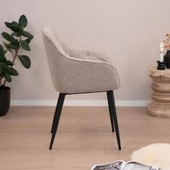 Sohome Eetkamerstoel - Set Van 2 - Otto - Bouclé - Beige -Bankstoel Winkel 1000093222 0102