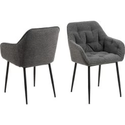 Sohome Eetkamerstoel - Set Van 2 - Otto - Bouclé - Antraciet