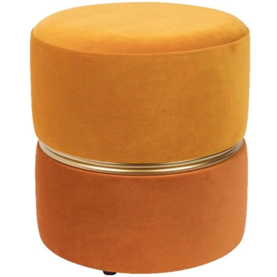 Puur Aneby Poef/krukje Geel - Stof - Multikleur 1 Puur Aneby Poef/krukje Geel - Stof - Multikleur