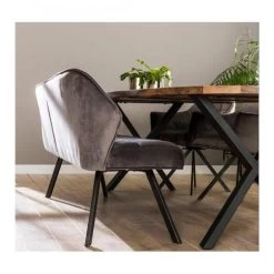 Kalfort Kelly Eetkamerbank Velvet Antraciet - 58x180x46 Cm -Bankstoel Winkel 1000094200 0102