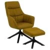 Sohome Draaifauteuil Leopold - Met Voetenbank - Geel