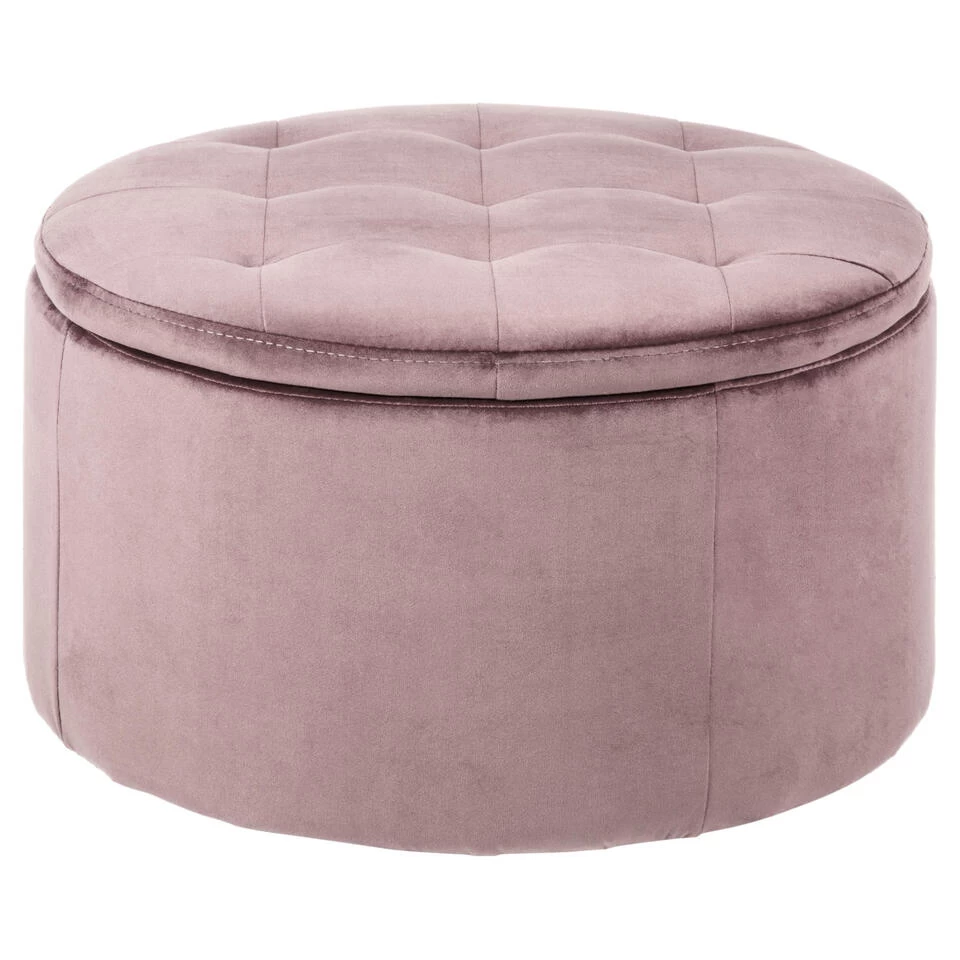 Sohome Poef Takeesha - Velvet - Roze 1 Sohome Poef Takeesha - Velvet - Roze
