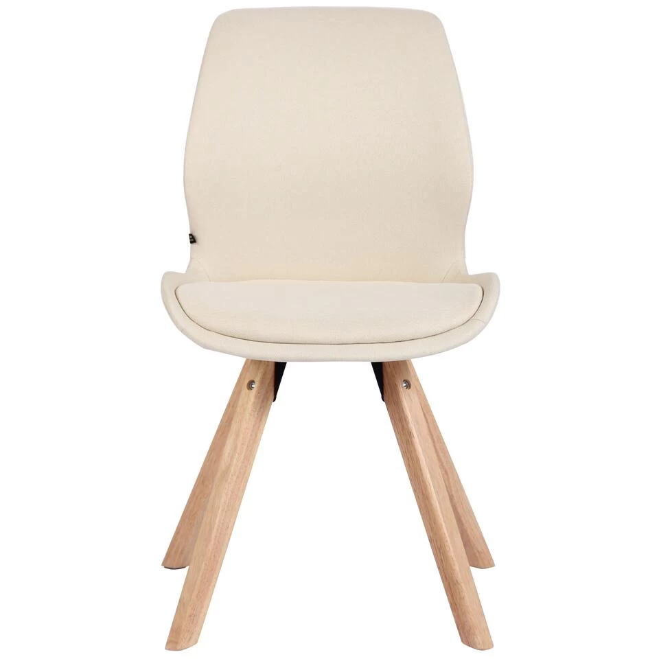 CLP Eetkamerstoel Luna Stof Crème 3 CLP Eetkamerstoel Luna Stof Crème - Afbeelding 3