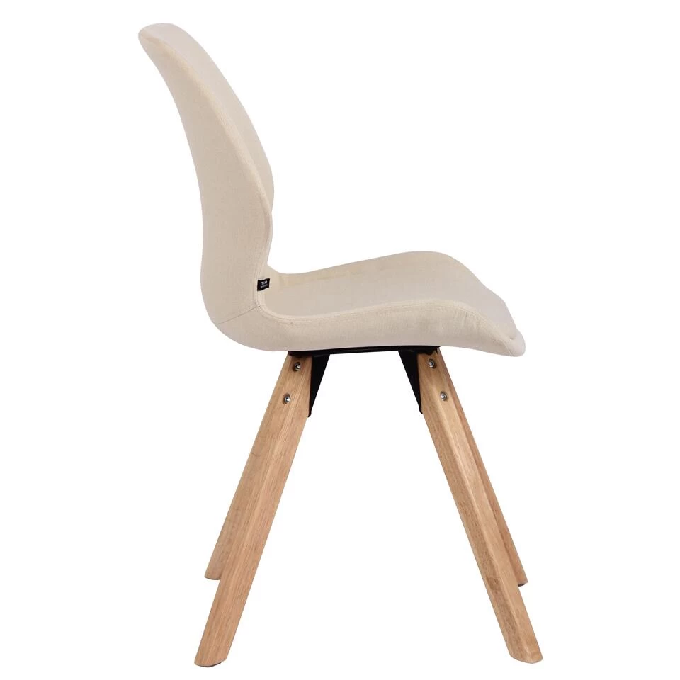 CLP Eetkamerstoel Luna Stof Crème 4 CLP Eetkamerstoel Luna Stof Crème - Afbeelding 4