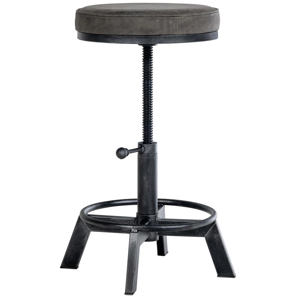 CLP Hocker Destin Kunstleder Zilverkleurig 4 CLP Hocker Destin Kunstleder Zilverkleurig - Afbeelding 4