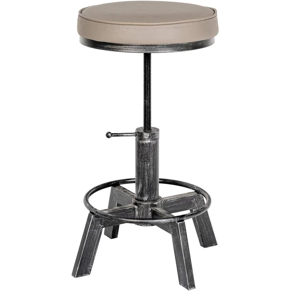 CLP Hocker Destin Kunstleder Zilverkleurig 1 CLP Hocker Destin Kunstleder Zilverkleurig