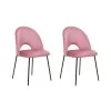 Beliani Eetkamerstoel COVELO - Roze Fluweel