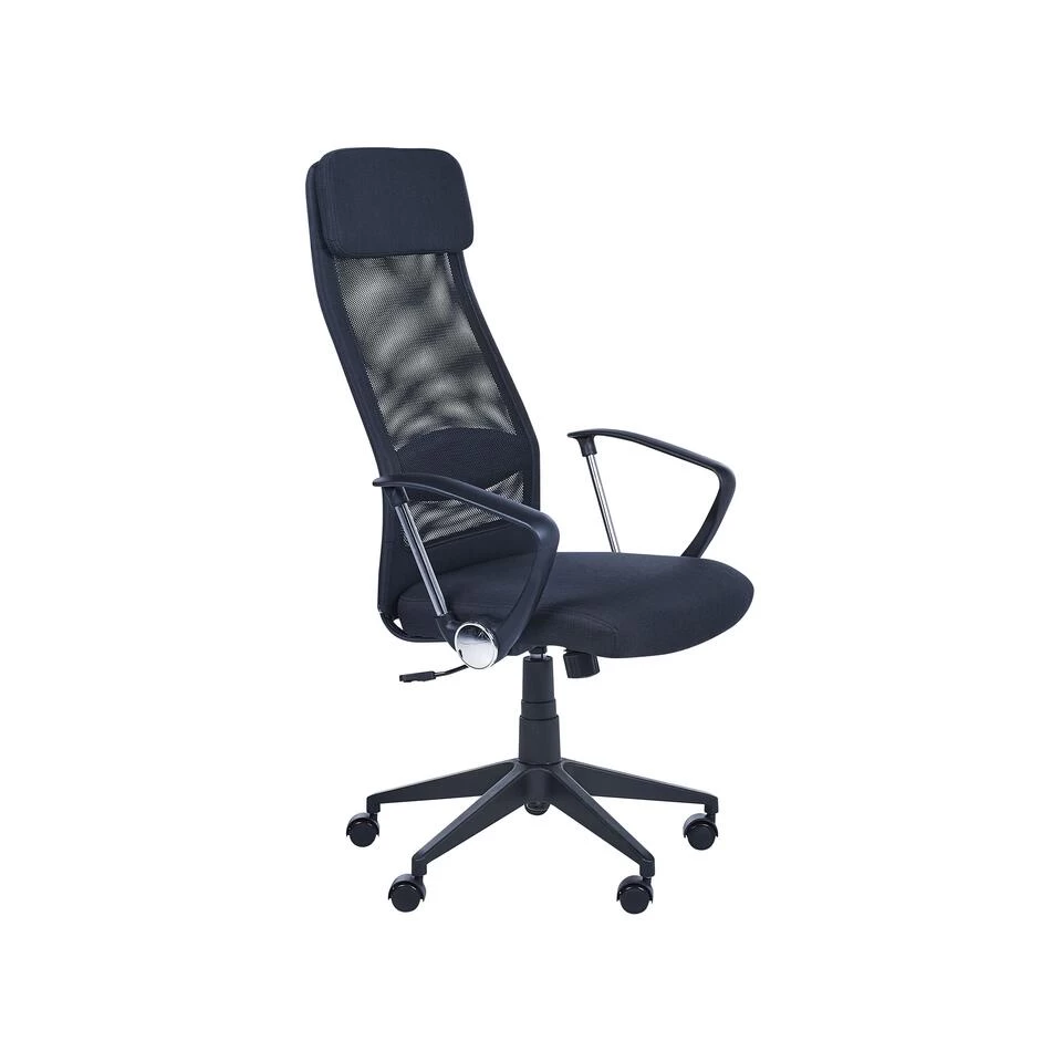 Beliani Bureaustoel PIONEER - Zwart Polyester 1 Beliani Bureaustoel PIONEER - Zwart Polyester