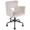 Beliani Bureaustoel SANILAC - Beige Fluweel