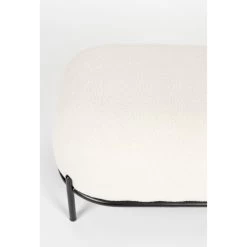 Puur Kalve Hocker - Rechthoek - Stof - Wit -Bankstoel Winkel 1000096844 0103