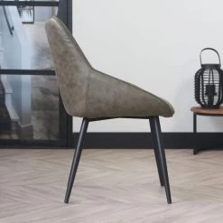 Eetkamerstoel Ellis Ecoleer Groen - Leder - Groen -Bankstoel Winkel 1000097144 0102